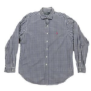 Polo Ralph Lauren Westerton Navy White Gingham Shirt Mens XL Pink Pony